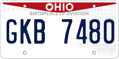 OH license plate GKB7480