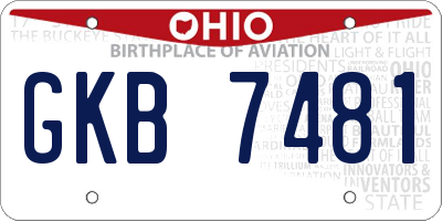 OH license plate GKB7481