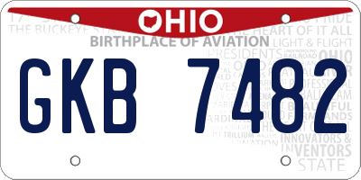 OH license plate GKB7482