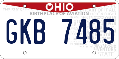 OH license plate GKB7485