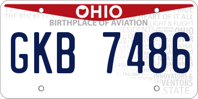 OH license plate GKB7486