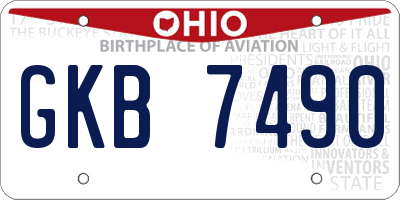 OH license plate GKB7490