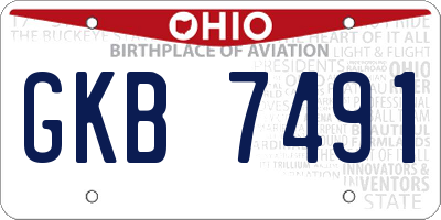 OH license plate GKB7491