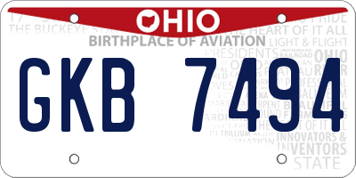 OH license plate GKB7494