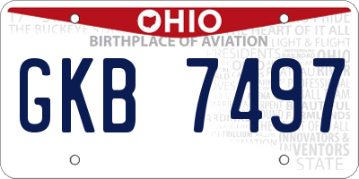 OH license plate GKB7497