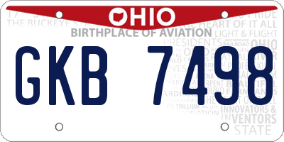 OH license plate GKB7498