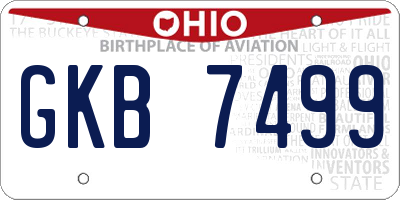 OH license plate GKB7499
