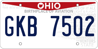 OH license plate GKB7502