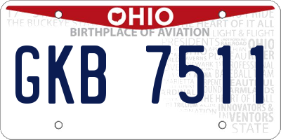 OH license plate GKB7511