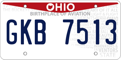 OH license plate GKB7513