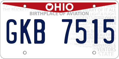 OH license plate GKB7515