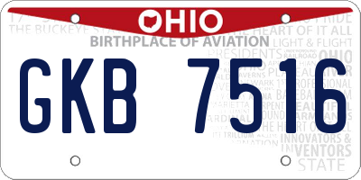 OH license plate GKB7516
