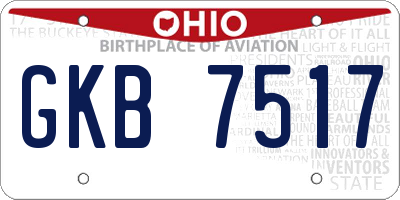 OH license plate GKB7517