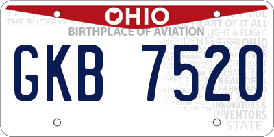 OH license plate GKB7520