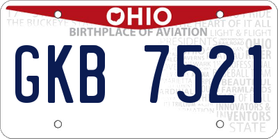 OH license plate GKB7521