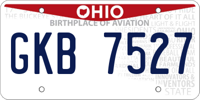 OH license plate GKB7527