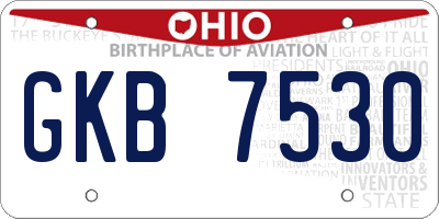 OH license plate GKB7530