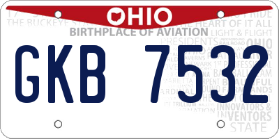 OH license plate GKB7532