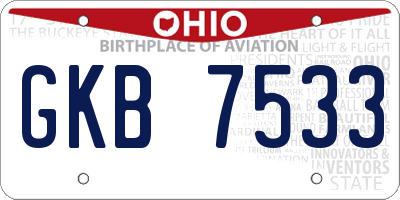 OH license plate GKB7533