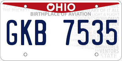 OH license plate GKB7535