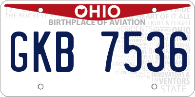 OH license plate GKB7536