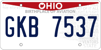OH license plate GKB7537