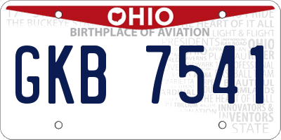 OH license plate GKB7541