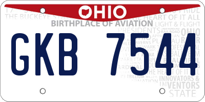 OH license plate GKB7544