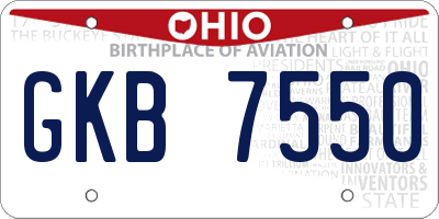 OH license plate GKB7550