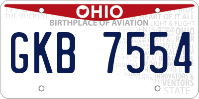 OH license plate GKB7554