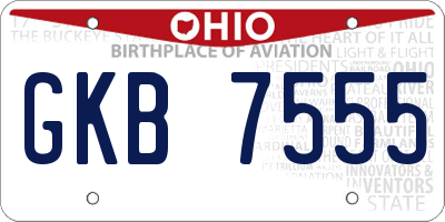 OH license plate GKB7555