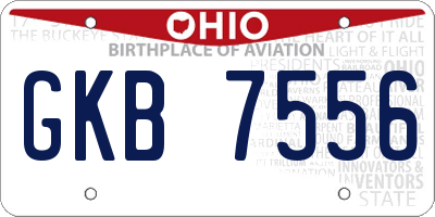 OH license plate GKB7556