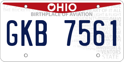 OH license plate GKB7561