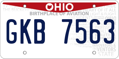 OH license plate GKB7563