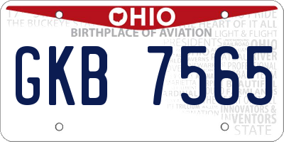 OH license plate GKB7565