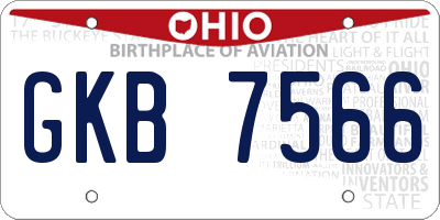 OH license plate GKB7566