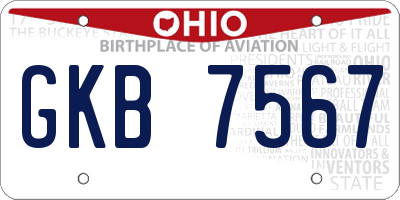 OH license plate GKB7567