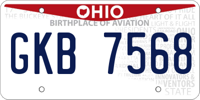 OH license plate GKB7568