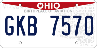 OH license plate GKB7570