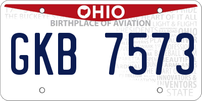 OH license plate GKB7573