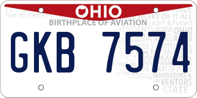 OH license plate GKB7574