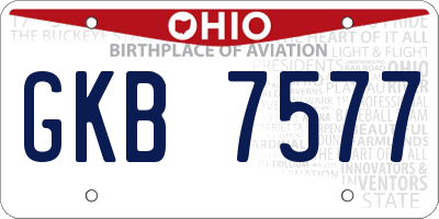 OH license plate GKB7577