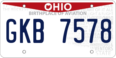 OH license plate GKB7578