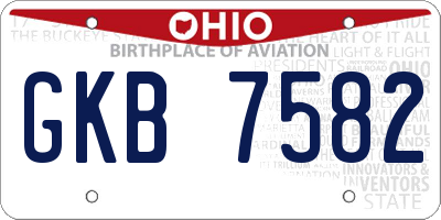 OH license plate GKB7582