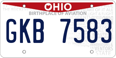 OH license plate GKB7583