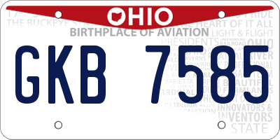 OH license plate GKB7585