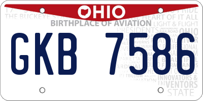 OH license plate GKB7586