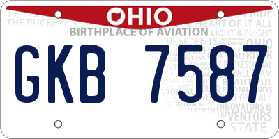 OH license plate GKB7587