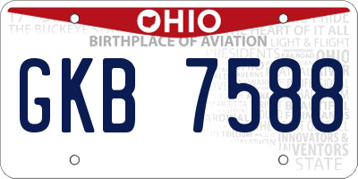 OH license plate GKB7588