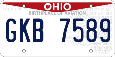 OH license plate GKB7589